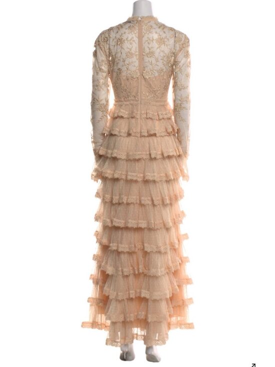 Mac Duggal Dresses & Skirts - Mac Duggal Embroidered Long Sleeve Ruffled Tiered Dress